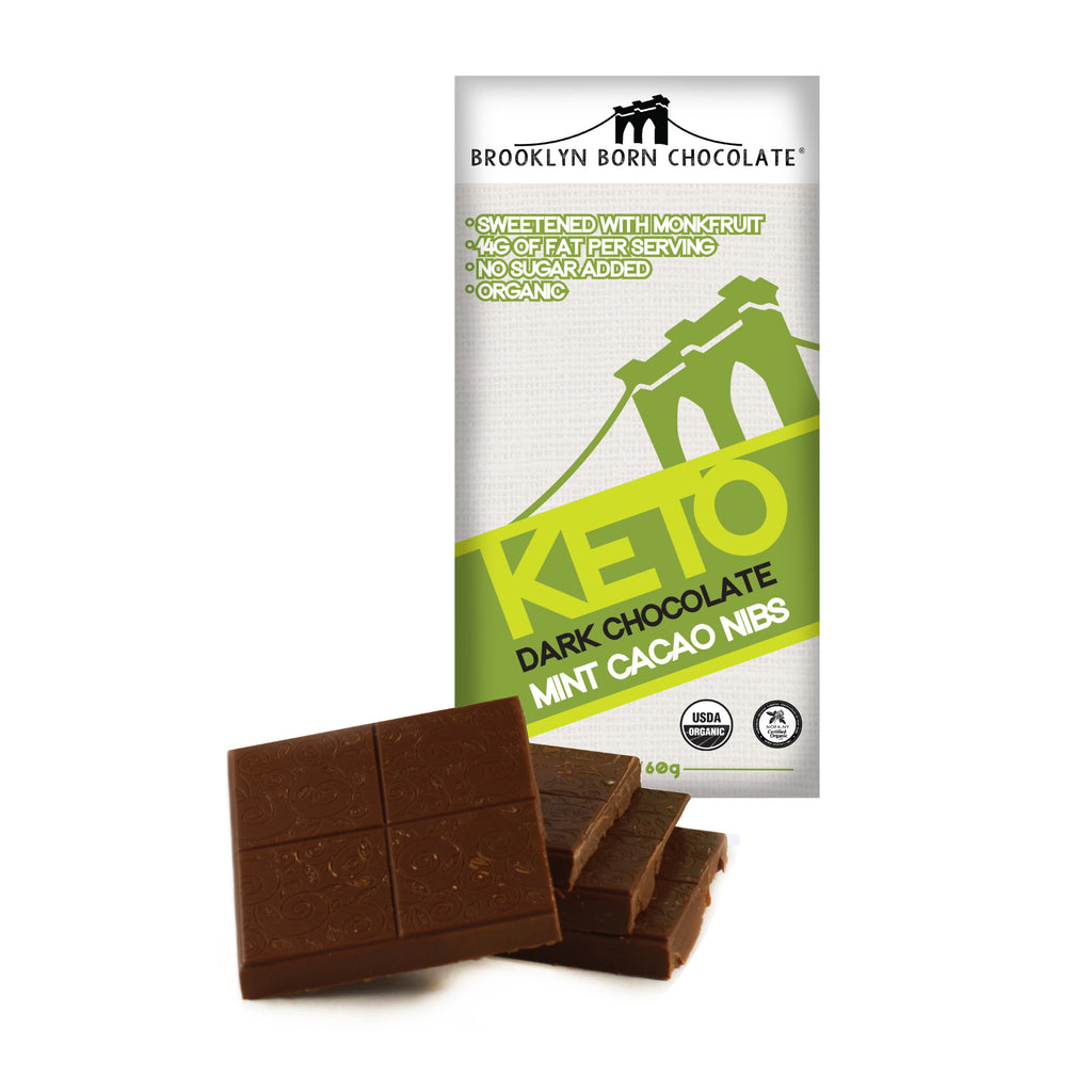 Brooklyn Born - Keto Mint Cacao Nibs Chocolate Bar (60g)