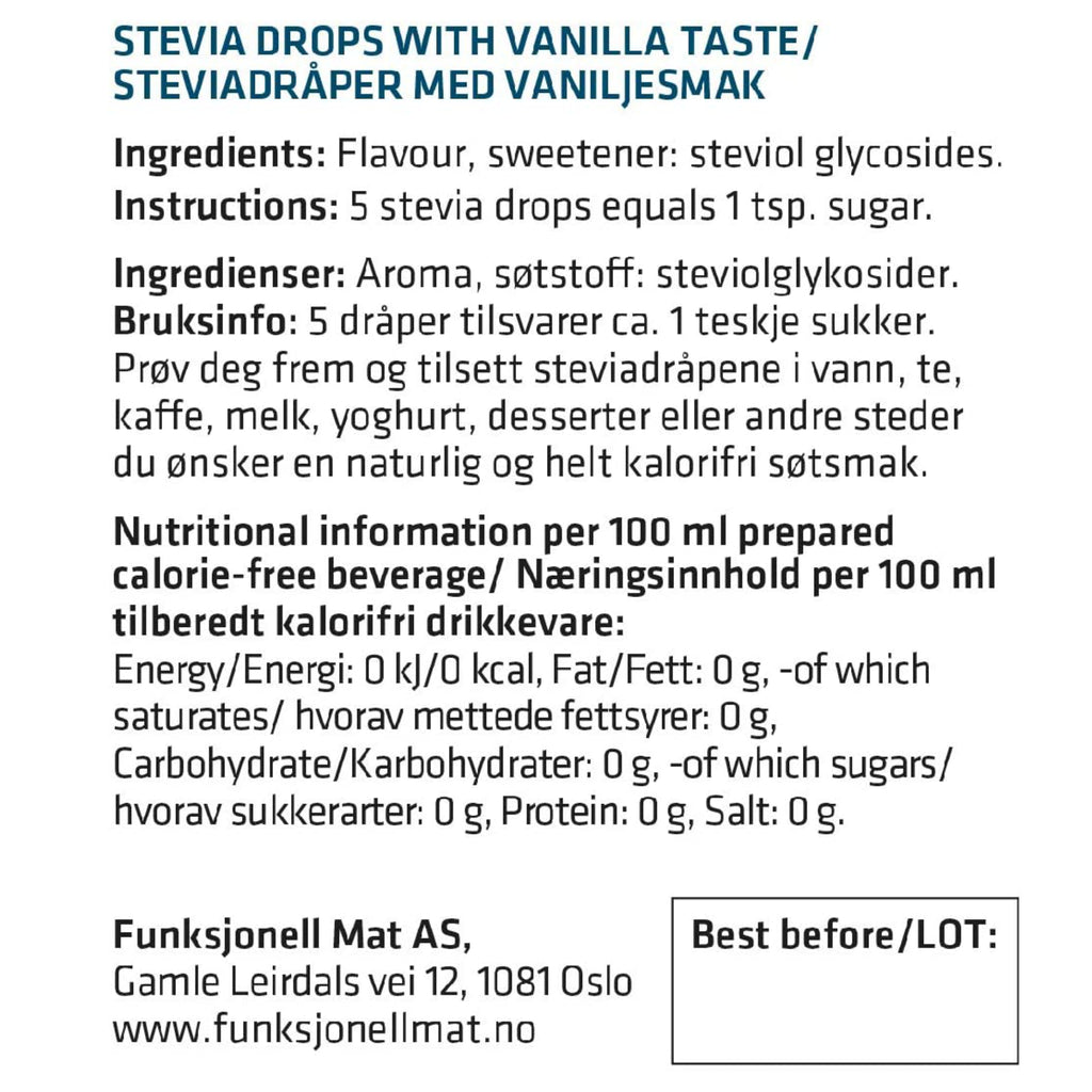 Sukrin Vanilla Stevia Drops (30mL)